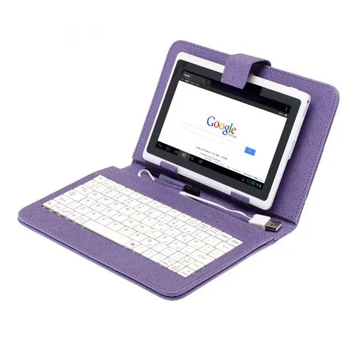 7-дюймовый чехол для планшета с клавиатурой фиолетового цвета на английском