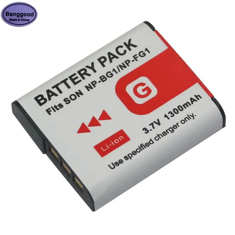 

3.7V 1300mAh NP-BG1 NP BG1 Type G Digital Camera Battery Pack For Sony NP-BG1 NP-FG1 DSC-H3 DSC-W70 BC-CSGE BC-CSGD W30