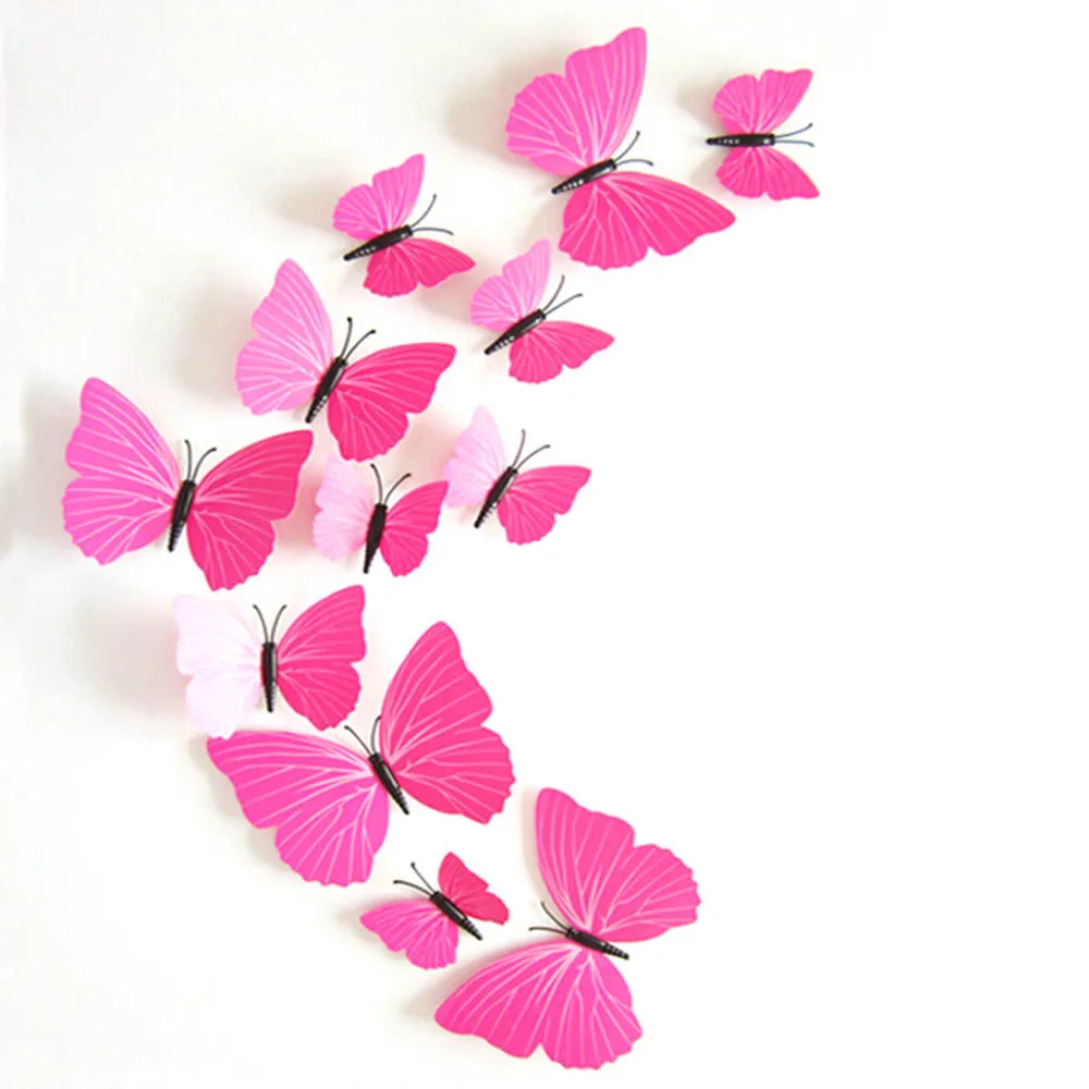 12 шт. настенные 3d наклейки в виде бабочек|wall sticker|3d butterflybutterfly decals |