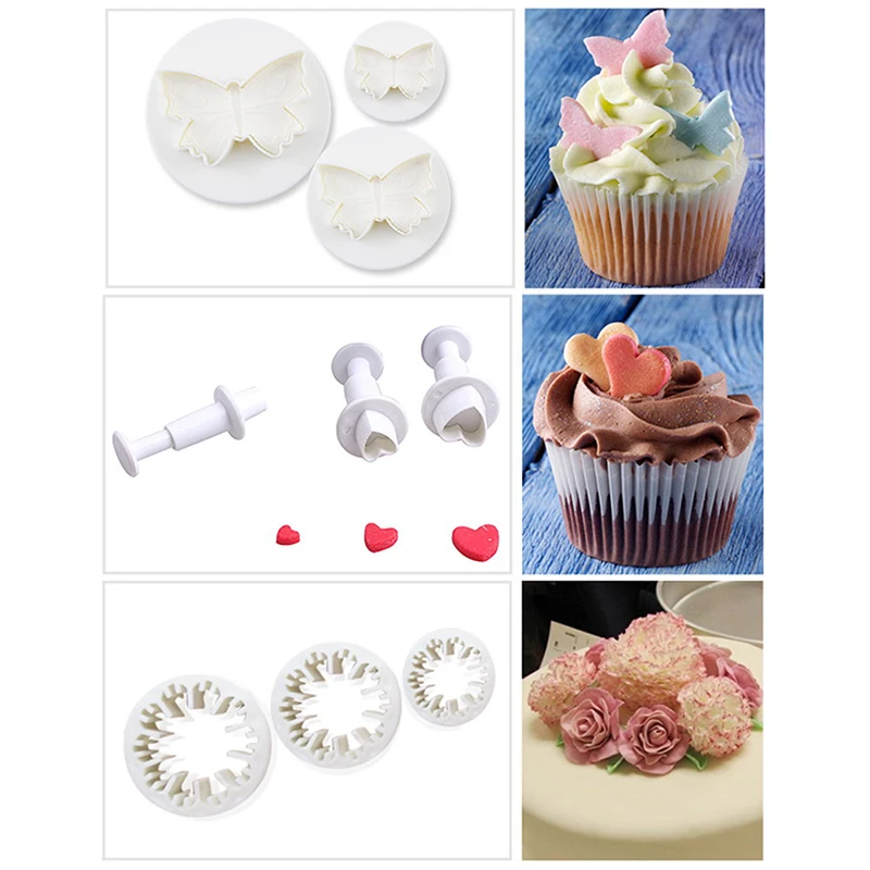 JINJIAN 33 шт./компл. помадка для украшения торта Sugarcraft Плунжер резак инструменты
