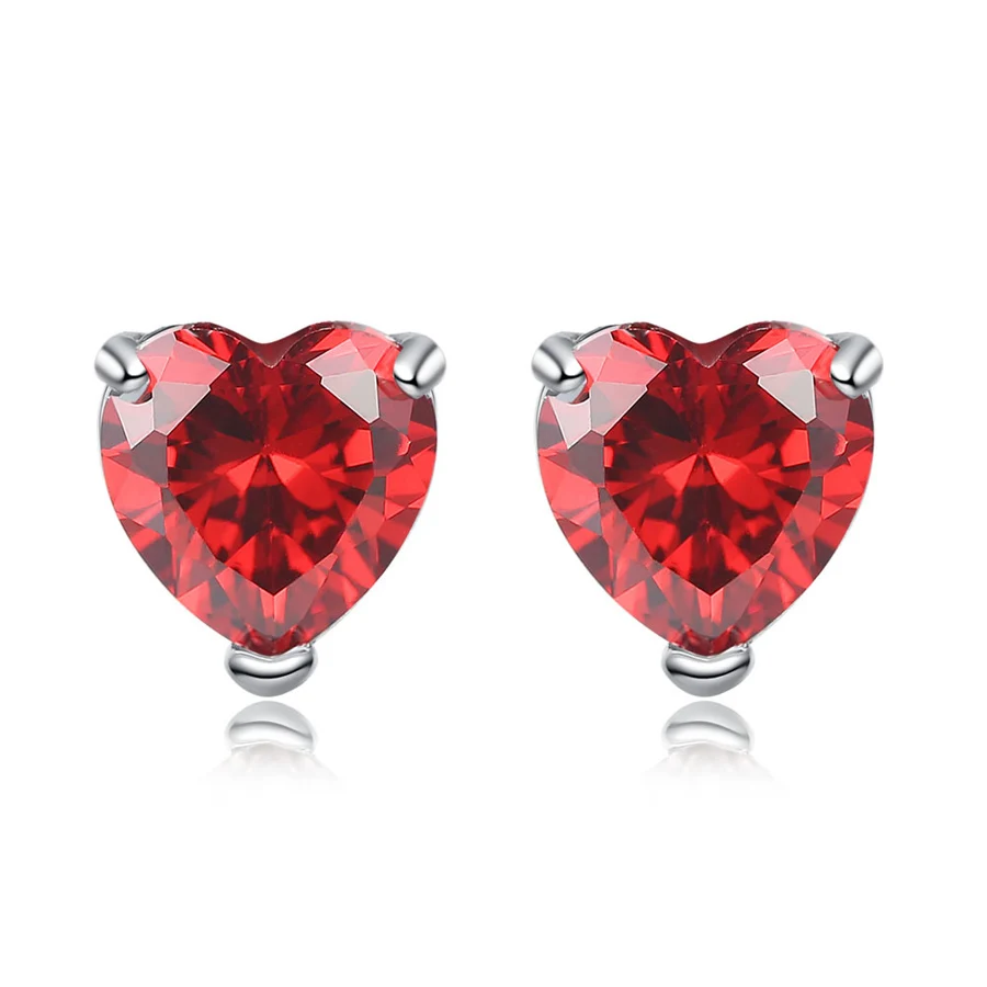 Женские серьги гвоздики с кристаллами серебристые дизайнерские из сплава