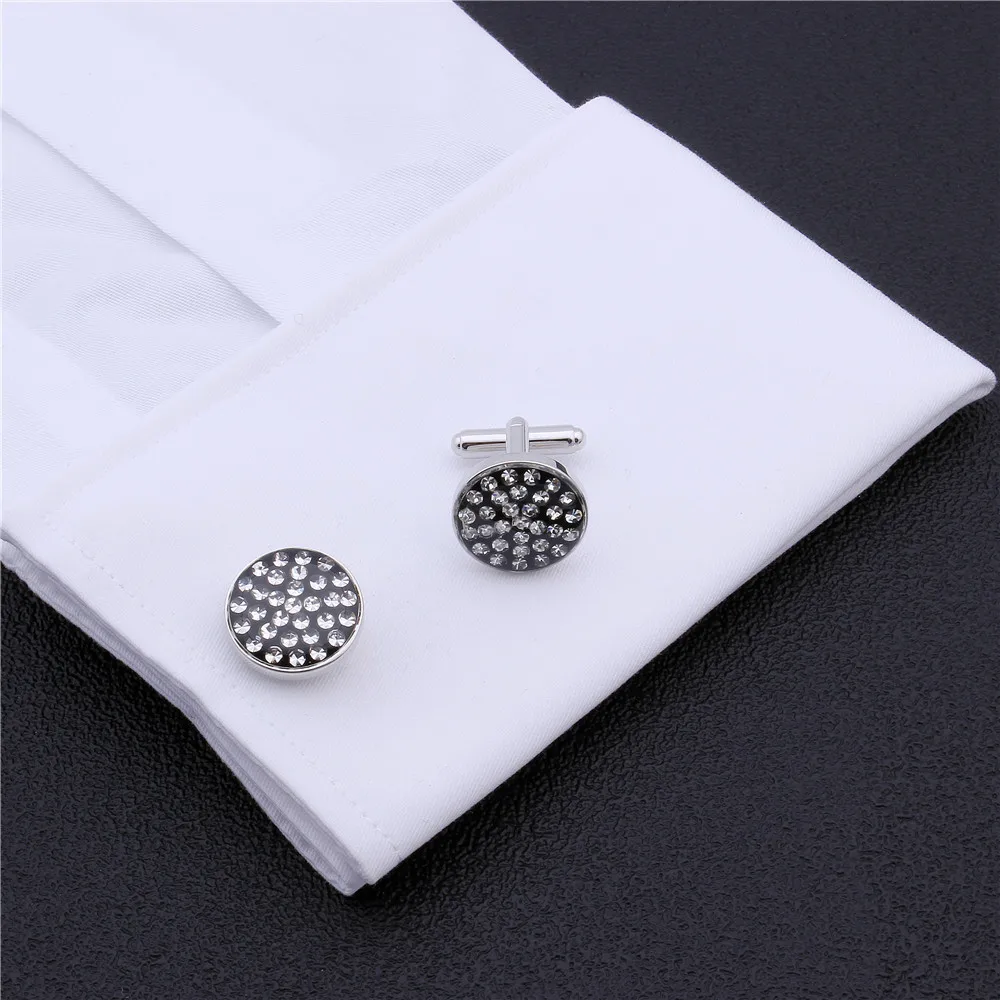 HAWSON белые запонки с кристаллами круглые для мужской рубашки свадебное платье