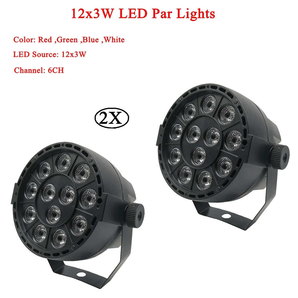 2 шт./лот 2019 новый продукт 12X3W Led Par свет RGBW плоский LED DMX512 Дискотека освещение