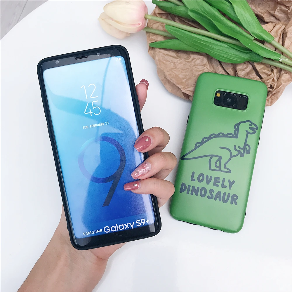 Прекрасный мультфильм Динозавр Телефон чехол для samsung Galaxy Note 8 9 S7 край S8 S9 S10 плюс