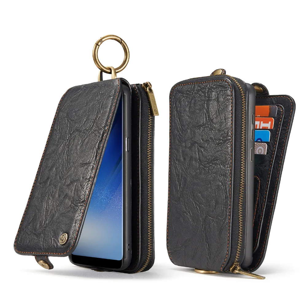 CASEME S7 Edge Zipper Wallet Case for Samsung Galaxy S8 Plus Multi-Function Metal Clip Removable Leather Cover For | Мобильные