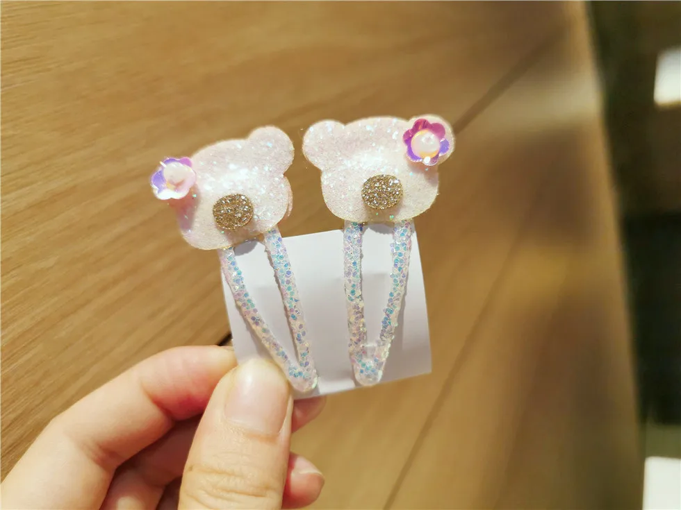 Boutique ins 12Sets Fashion Cute Glitter Deer Rabbit Snap Clips Floral Pig Fox Hairpins Princess Headwear Hair Accessories
