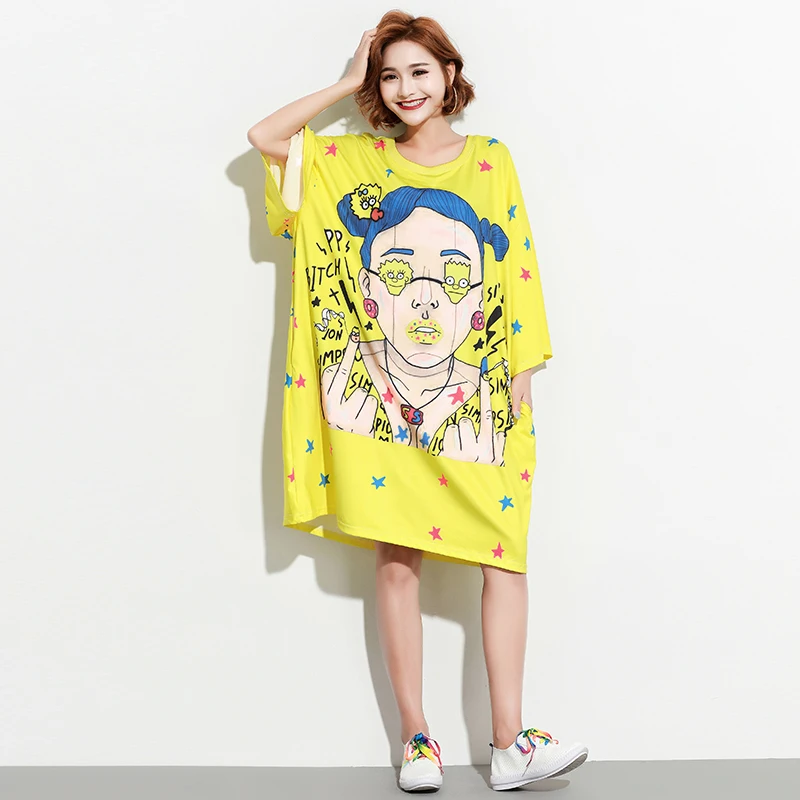 2018 хипстер летняя новая модная одежда с принтом желтые футболки Новинка эрект