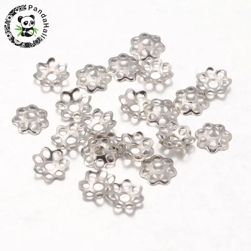 

iron bead caps, Metal color, about 6mm diameter, hole: 1mm
