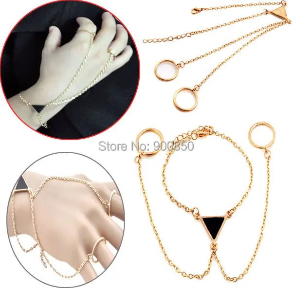 10 шт./лот дамские жгуты с двумя пальцами золотые браслеты подчиненными