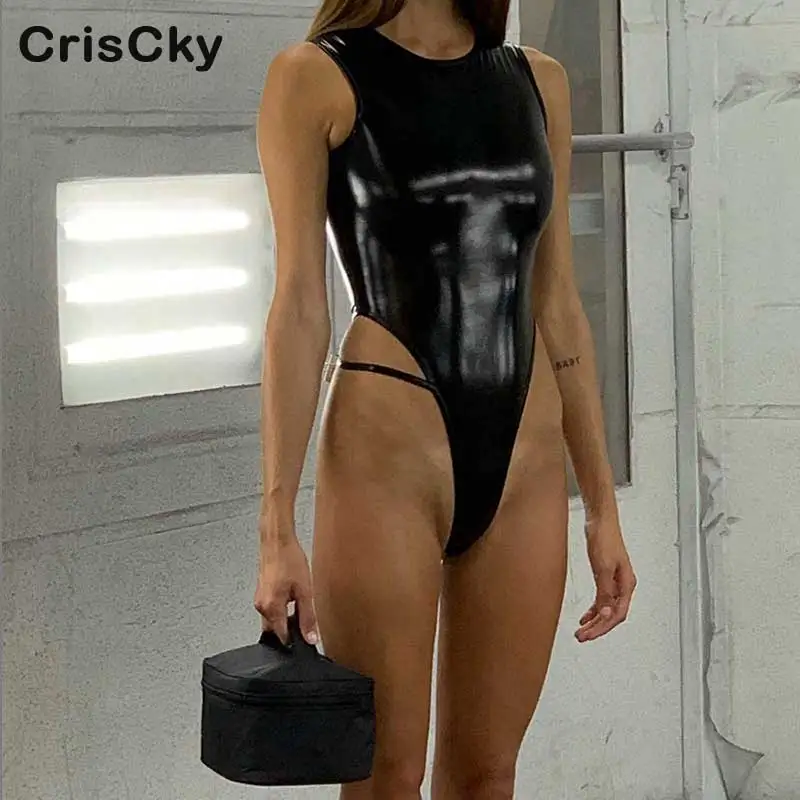 CRISCKY новый летний сексуальный женский комбинезон с круглым вырезом без рукавов