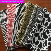 nice thick leopard print canvas fabric for sofa zebra print canvas cotton fabric for bag sewing patchwork diy home cloth pillow
