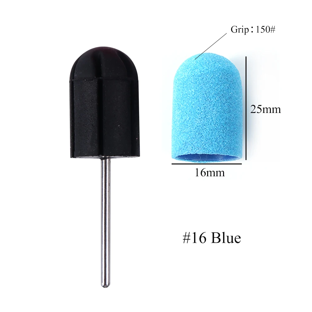 No.16 Blue 1 шт. шлифовальные колпачки электрическое сверло для ногтей 5 размер полосы средство для снятия УФ гель-лака для маникюра педикюра принадлежности для аппаратной обработки наборы CH725 - Цвет: No.16 Blue
