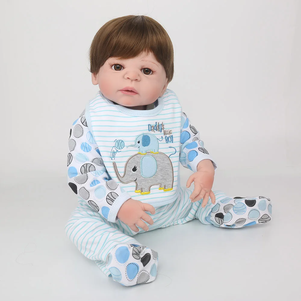 

55cm Full Vinyl Body Handmade Silicone Reborn Dolls Realistic FashionReborn Girl Lifelike Baby Dolls Stylish Kids Xmas Gifts