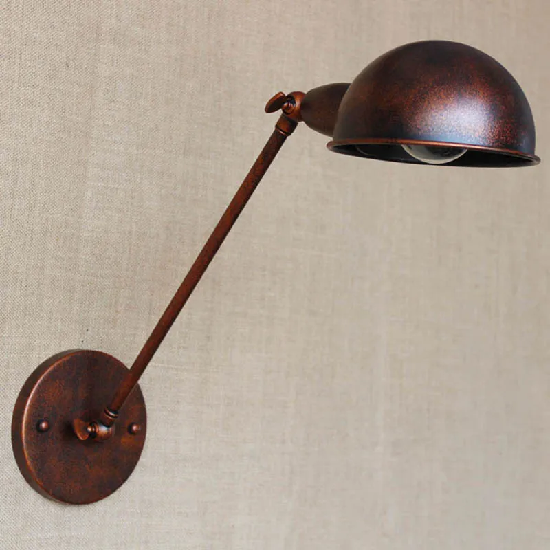 Винтажная настенная лампа в стиле ретро лофт коричневый металлический