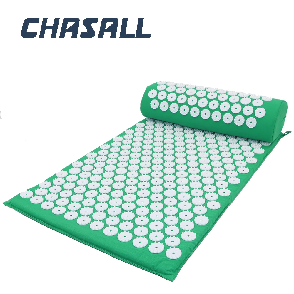 Акупунктурный Массажный коврик-подушка Chasall для снятия боли в спине шеи