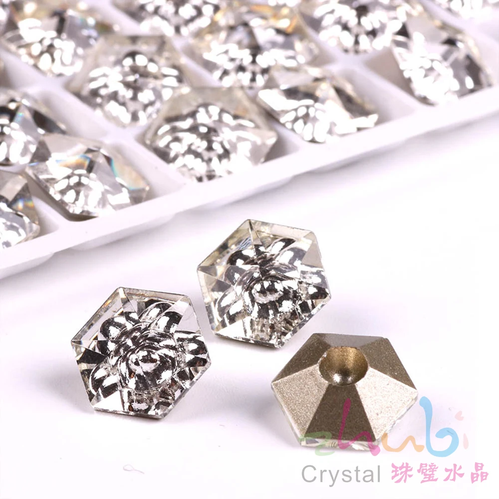 Стразы в форме когтя с плоским основанием стеклянные пришивные камни 12X12 мм