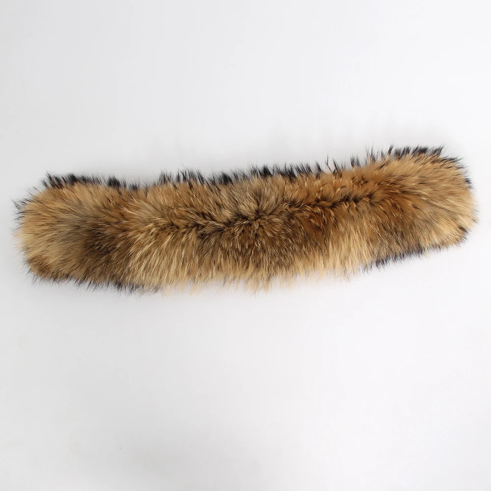 JAZZEVAR большой меховой воротник с капюшоном из натурального меха енота - Цвет: fur for collar 1