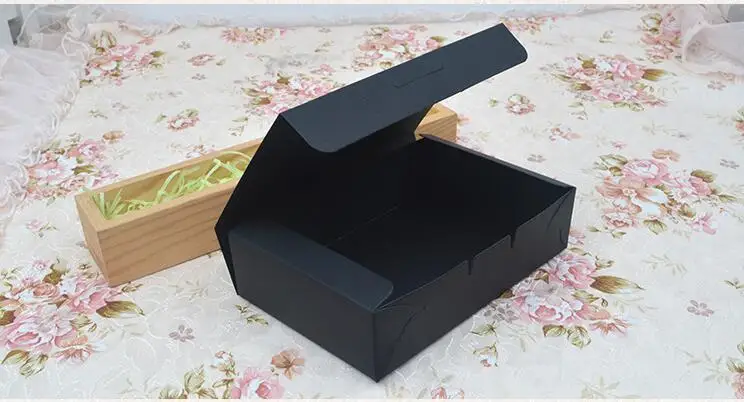 10 шт. 18*12*4 5 см большой черный бумажная картонная коробка бумага для упаковки