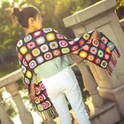 Женский вязаный шарф-пончо с кисточками, 200x26 см