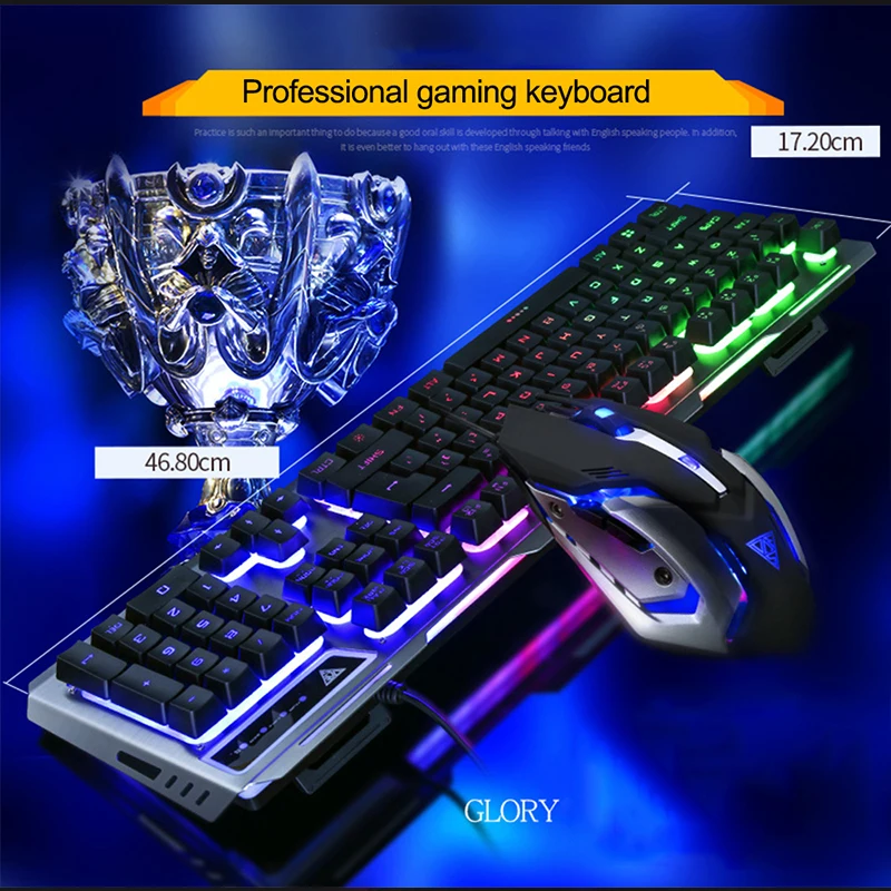 Клавиатура и мышь английская RGB светодиодная подсветка с подсветкой Игровая клавиатура Механическая аналогичная эргономичная для PC Gamer