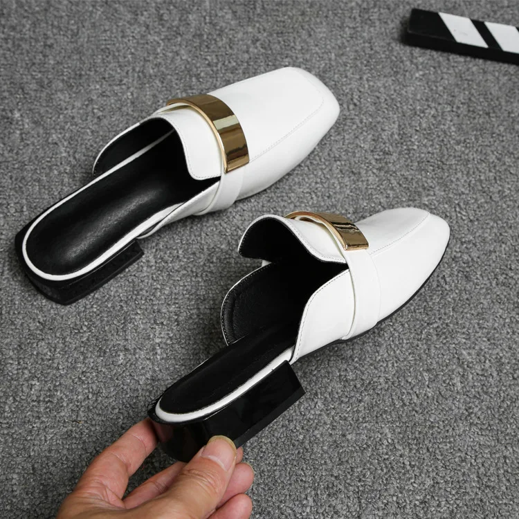 Известный бренд металлические декоративные тапочки/женские модные ботинки