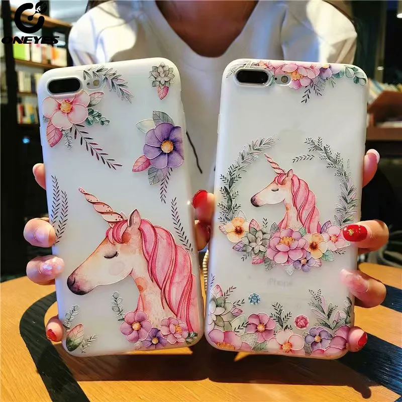 Для iphone 6s 6 8 Plus чехол для 5 5S SE x милый рельефный мультяшный Цветочный Фламинго