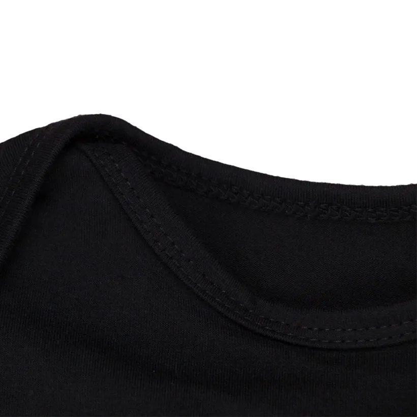 Комплект детской одежды для новорожденных черный хлопковый боди с короткими