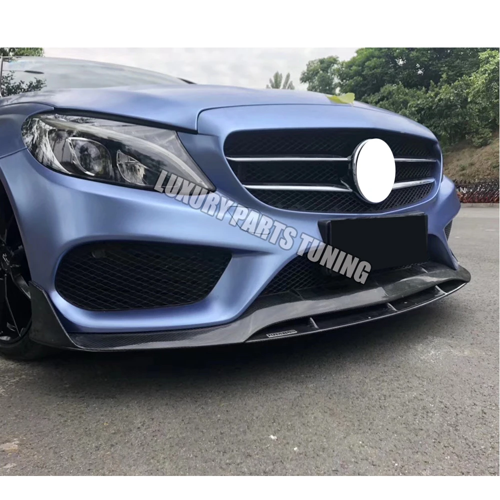W205 C43 AMG углеродное волокно B Стиль передняя губа для Benz W205 C180 C200 C300 C43 с Amg посылка Седан 4DR-(без C63
