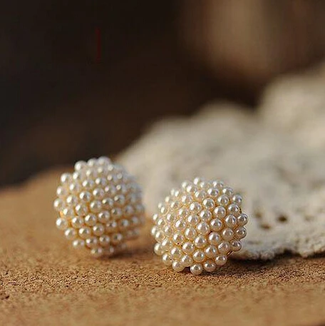 Новые Модные Винтажные жемчужные серьги в виде сердца персикового цвета