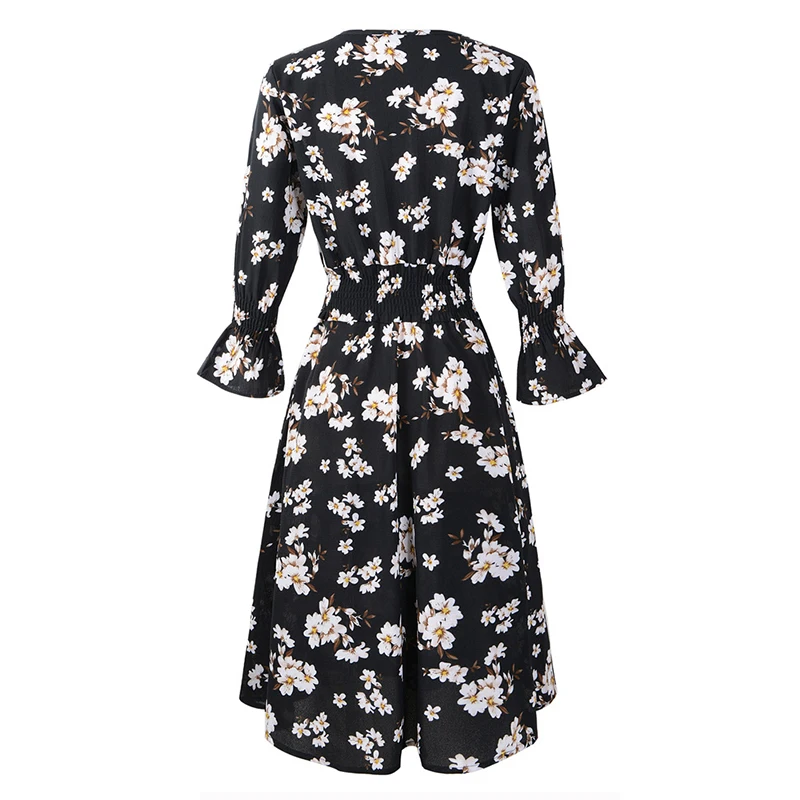 Женское Платье Коктейльное Летнее шифоновое 3/4 рукавами Открытое платье без