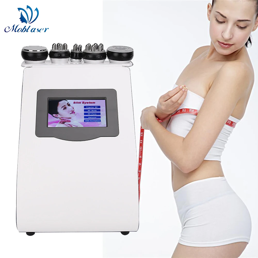 Koop Pro 5 In 1 40k Ultrasone Multipolaire RF Cellulitis Verwijdering Cavitatie Vacuüm Vermagering Machine Vet Brander Gewichtsverlies Instrument