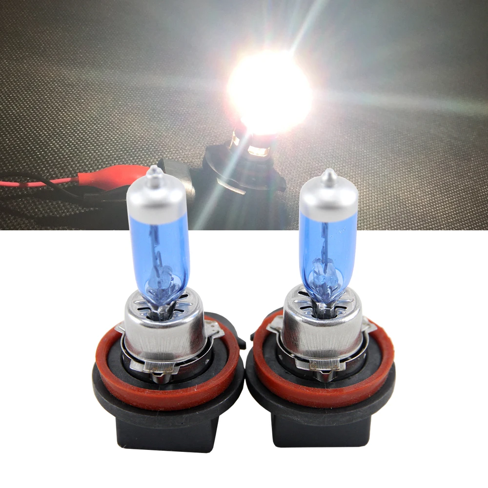

2pcs H11 Halogen Bulb PGJ19-2 6500K Auto Car Moto Lamps 55W Car Head Light Lamp u20 6500K halogen Headlight Bulb - Low Beam