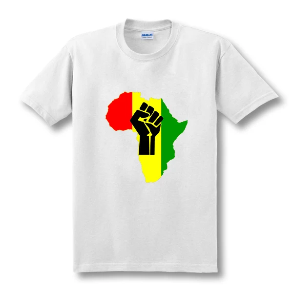 Новинка модная мужская футболка с логотипом AFRICA Power Rasta Reggae мужские хлопковые