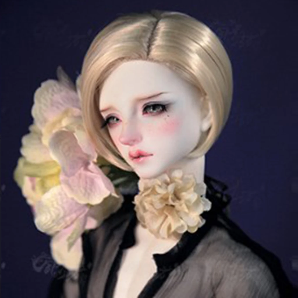 Модная Кукла мужского пола парик короткие волосы DIY Изготовление для 1/3 BJD куклы Accs светло-золотой