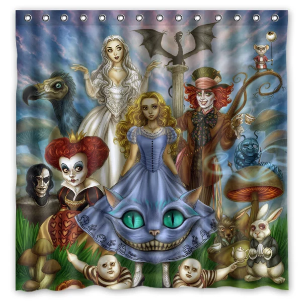 Новинка Товары для ванной! Алиса в стране чудес напечатанная Водонепроницаемая