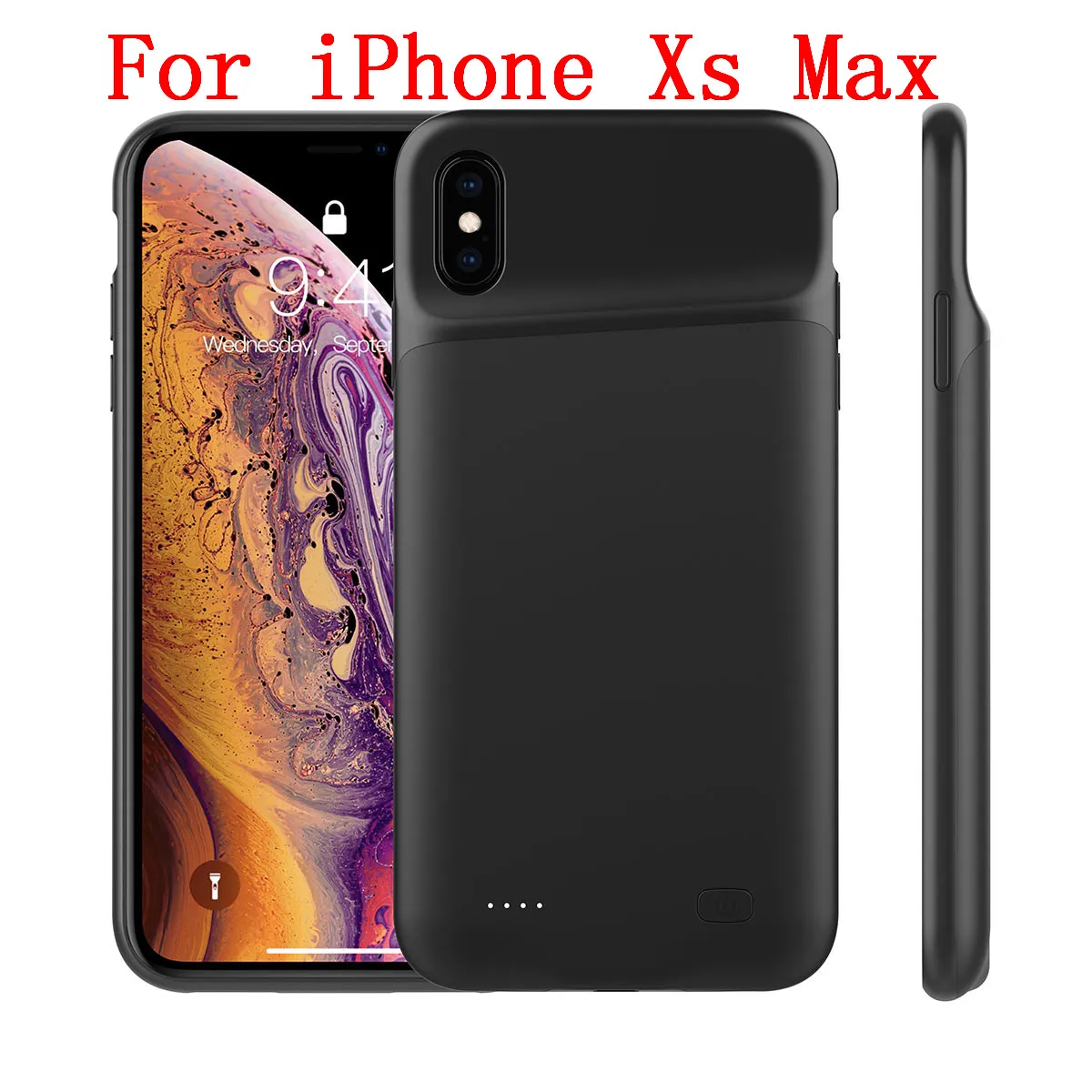 Xs Max Black 5200mAh Для iPhone X Xs XR чехол для зарядного устройства 4000 мАч тонкий Резервный банк зарядное устройство чехол для iPhone XS Max 5200 мАч чехол с аудио - Цвет: Xs Max Black 5200mAh