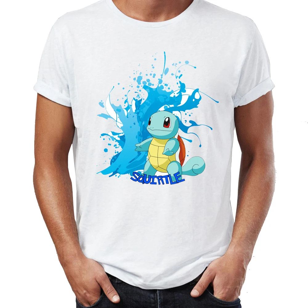5 Горячая Для мужчин's футболка воды Тип Покемон Wartortle Blastoise Сквиртл акварель вычурные Потрясающие иллюстрации печатных футболки, топы - Цвет: 5