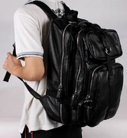 fashion real leather backpack men backpack women genuine leather backpack rucksack big travel bag luggage bag black brown m152
