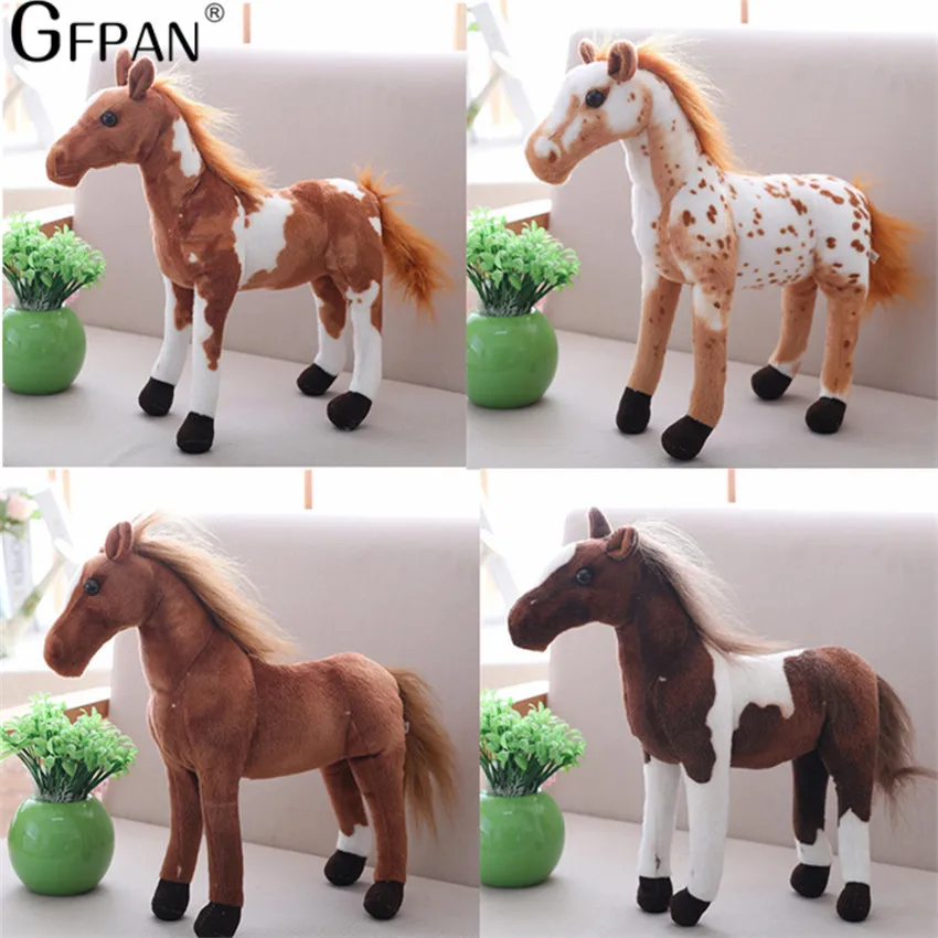 

New Giant Simulation Stuffed&Plush Horse 75cm Christmas Gift For Children