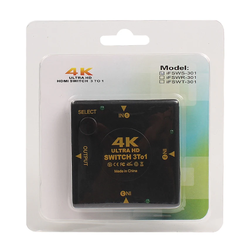 4K * 2K 3-портовый HDMI переключатель автоматический сплиттер 3 входа 1 выход