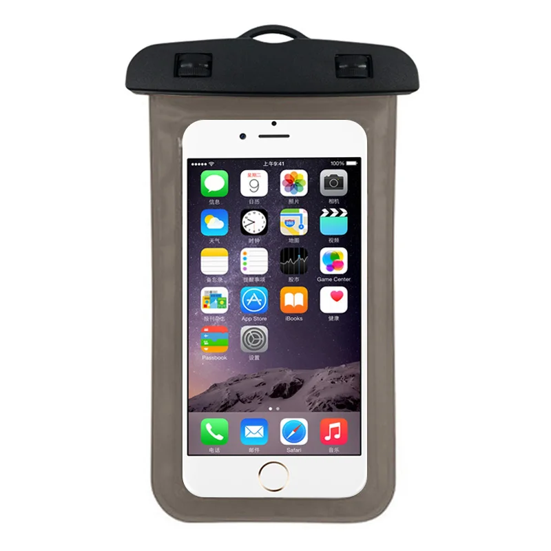 Универсальная крышка Водонепроницаемый Плавание чехол для Apple iPhone X iPhone 6 S Plus 3g 4S 5S 6s samsung A3 A5 A7 J3 J5 J7 Neo Nxt Core Prime - Цвет: Темно-серый