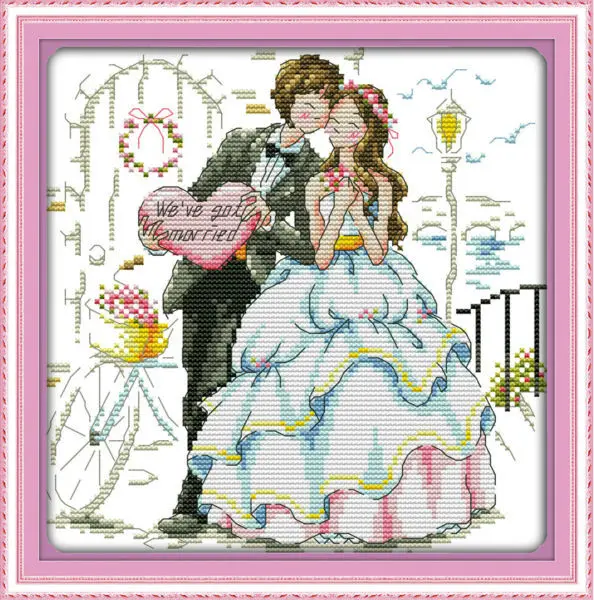 Oneroom Happy wedding good day обручальное кольцо для вышивки крестом DIY 11CT 14CT Набор для вышивки крестом ручной работы для рукоделия - Цвет: We got married