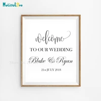 welcome to our wedding mirror board decals custom name date poster self adhesive lovely design personalised mural no frame yt690