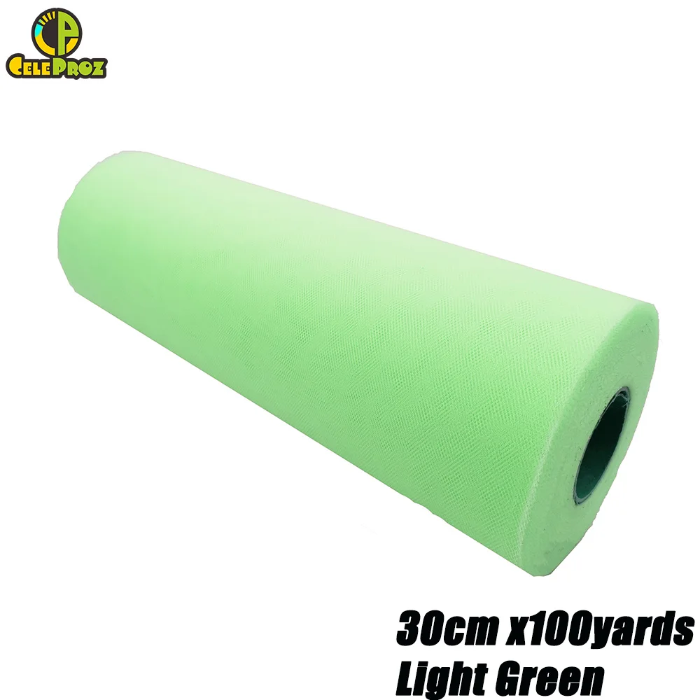 30cm Light Green 30 см 100 ярдов белый тюль рулон Тюль органза Ткань DIY открытый свадьба день рождения Alise Runner центральные украшения принадлежности - Цвет: 30cm Light Green