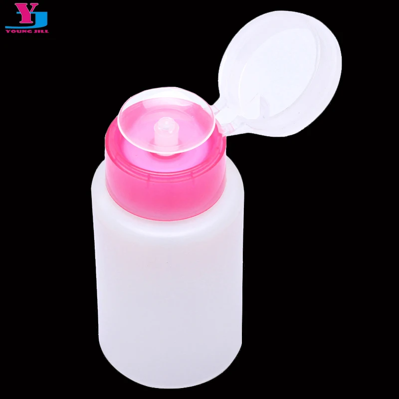 Top Quality 150ML Pink Empty Pump Liquid Alcohol Press Nail Polish Remover Cleaner Bottle Dispenser Make Up Refillable Container