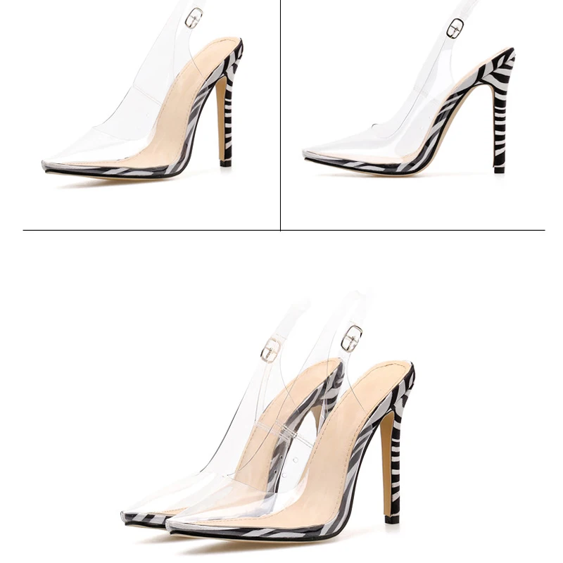 HEE GRAND/женские босоножки из ПВХ на очень высоком каблуке с леопардовым принтом