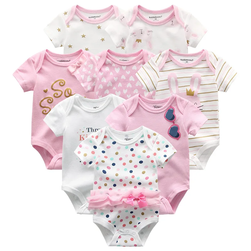 Baby Clothes 26 Детская одежда на возраст от 8 до шт./компл. хлопок, комплект одежды для новорожденного мальчика и девочки, комбинезон летние шорты с длинными рукавами для младенцев, Костюмы с принтом в виде животных для детей, пижамный комплект для мальчиков и девочек; roupas de bebe - Цвет: Baby Clothes 26