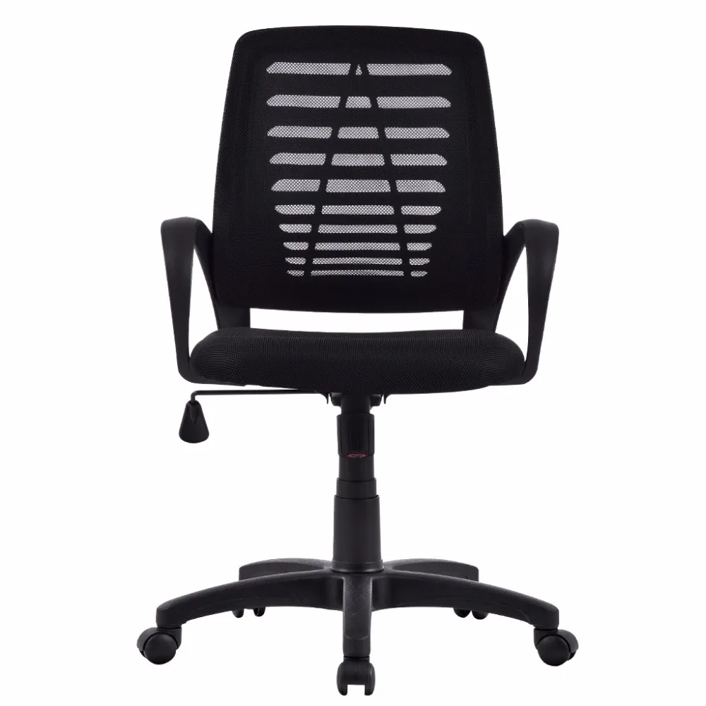Удобное эргономичное офисное кресло с сеткой средней высоты и регулируемым