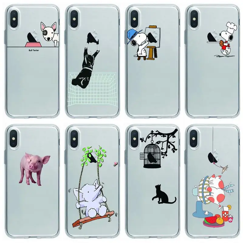 Чехол для iphone 8 plus 5 5S se 6 7 X xs XR Силиконовые чехлы панда Баскетбол девушка Акула