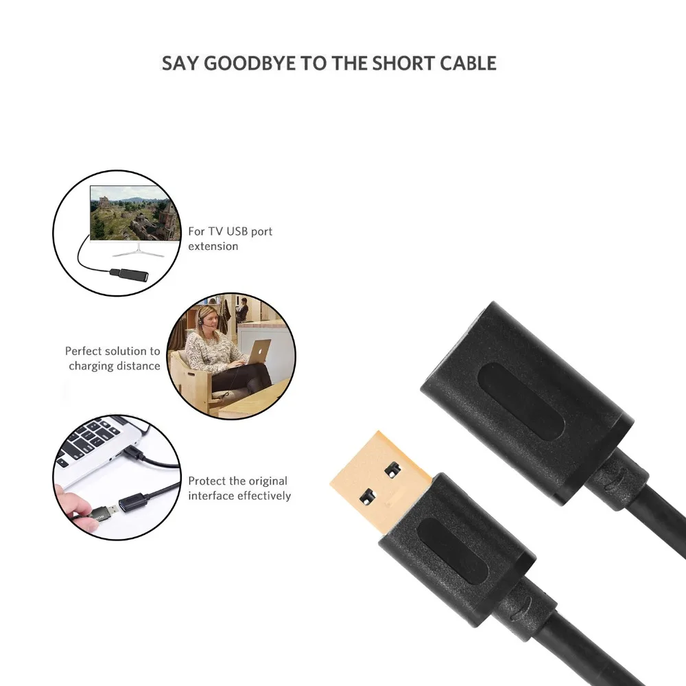 Rovtop USB кабель удлинитель 3 0 для Smart tv PS4 один SSD USB3.0 2 удлинителя передачи данных